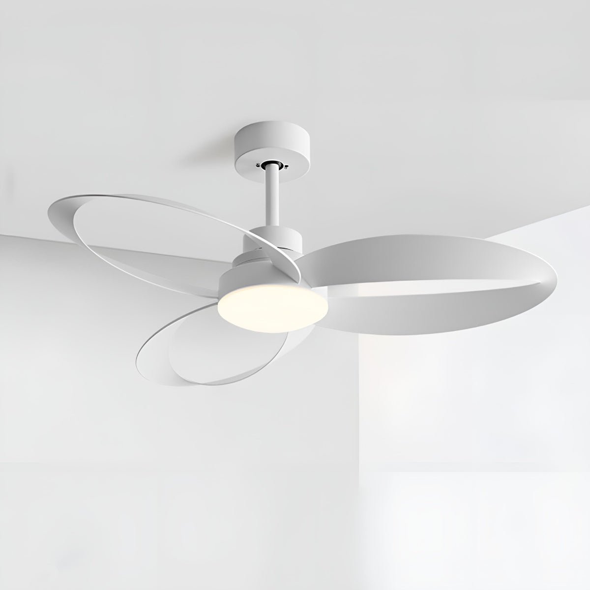 Lumière de Ventilateur de Plafond Géométrique Minimaliste Moderne à 6 Vitesses Inversibles
