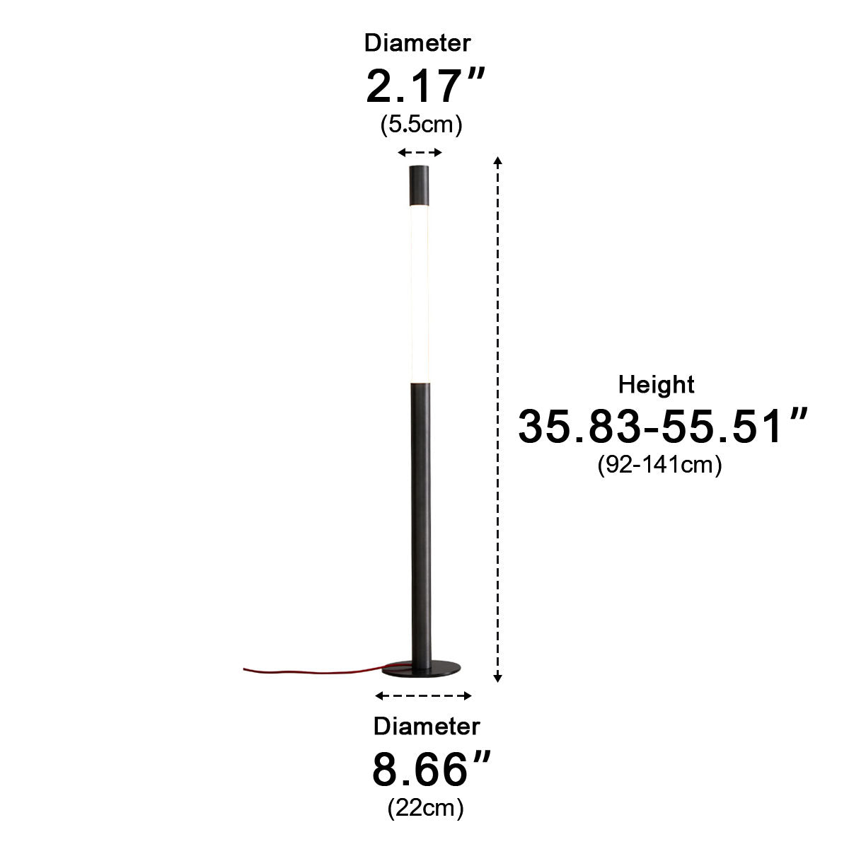 Lampe de sol LED moderne minimaliste et réglable