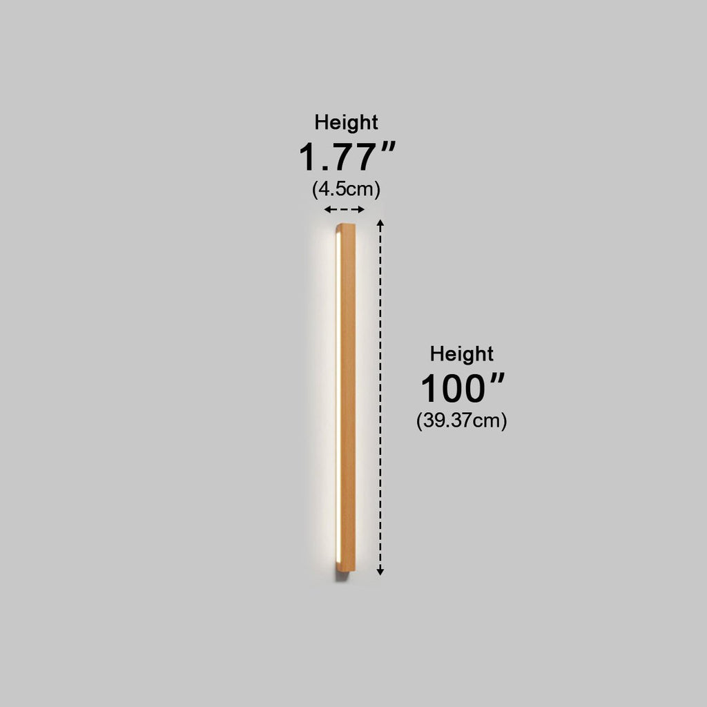 Applique Murale LED Longue Bande en Bois Minimaliste Moderne