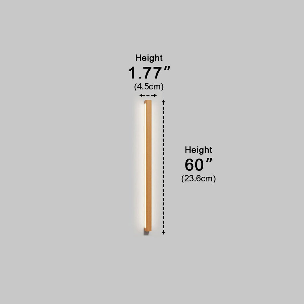 Applique Murale LED Longue Bande en Bois Minimaliste Moderne