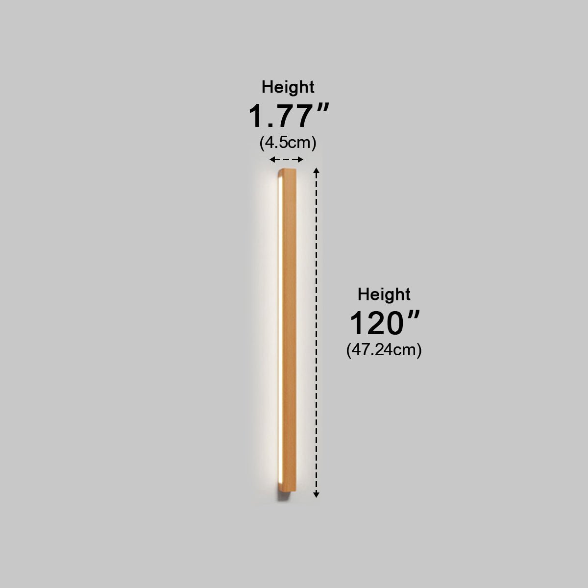 Applique Murale LED Longue Bande en Bois Minimaliste Moderne