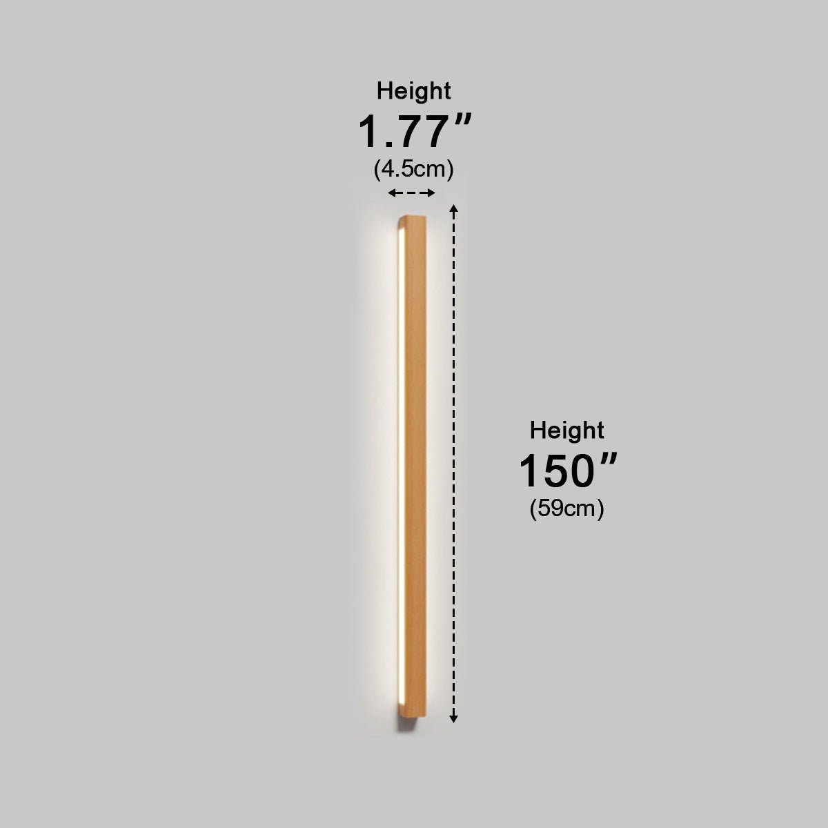 Applique Murale LED Longue Bande en Bois Minimaliste Moderne