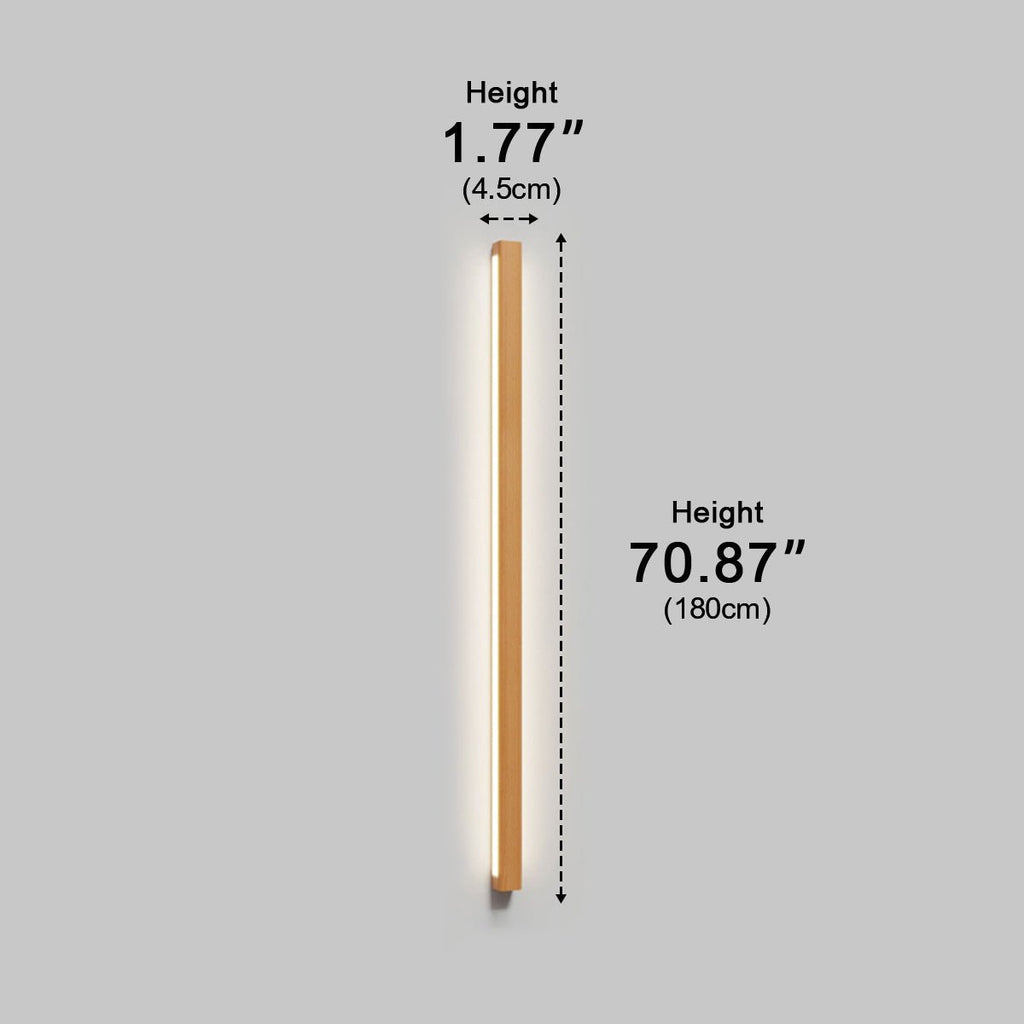 Applique Murale LED Longue Bande en Bois Minimaliste Moderne