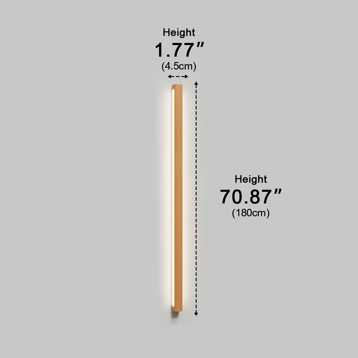 Applique Murale LED Longue Bande en Bois Minimaliste Moderne