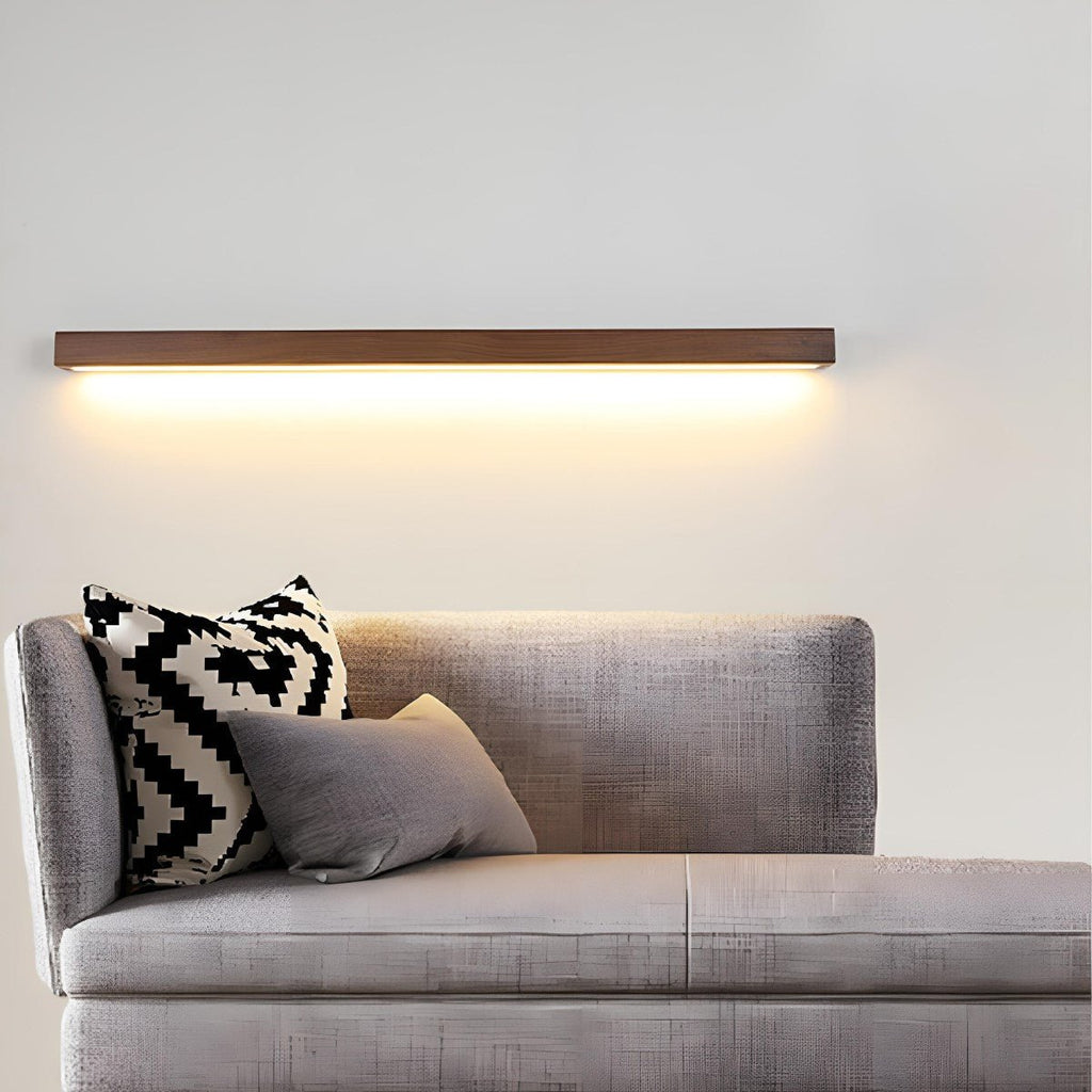 Applique Murale LED Longue Bande en Bois Minimaliste Moderne
