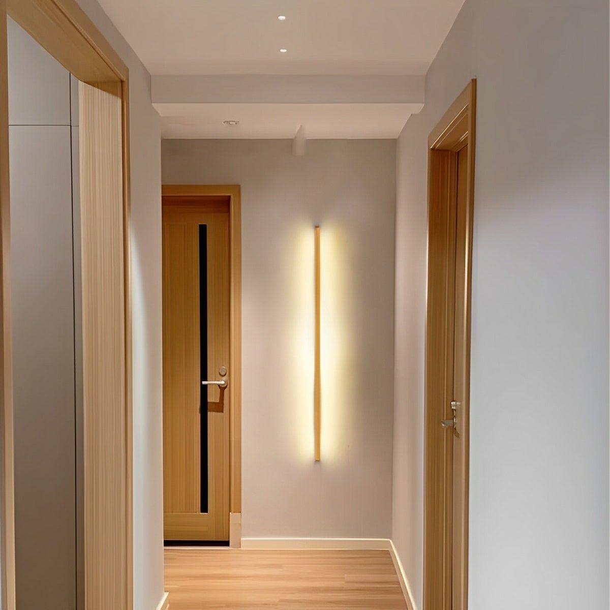 Applique Murale LED Longue Bande en Bois Minimaliste Moderne