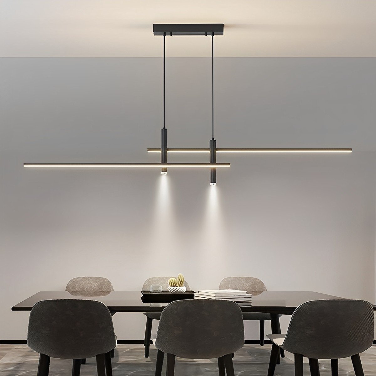 Luminaires suspendus LED longs modernes et minimalistes