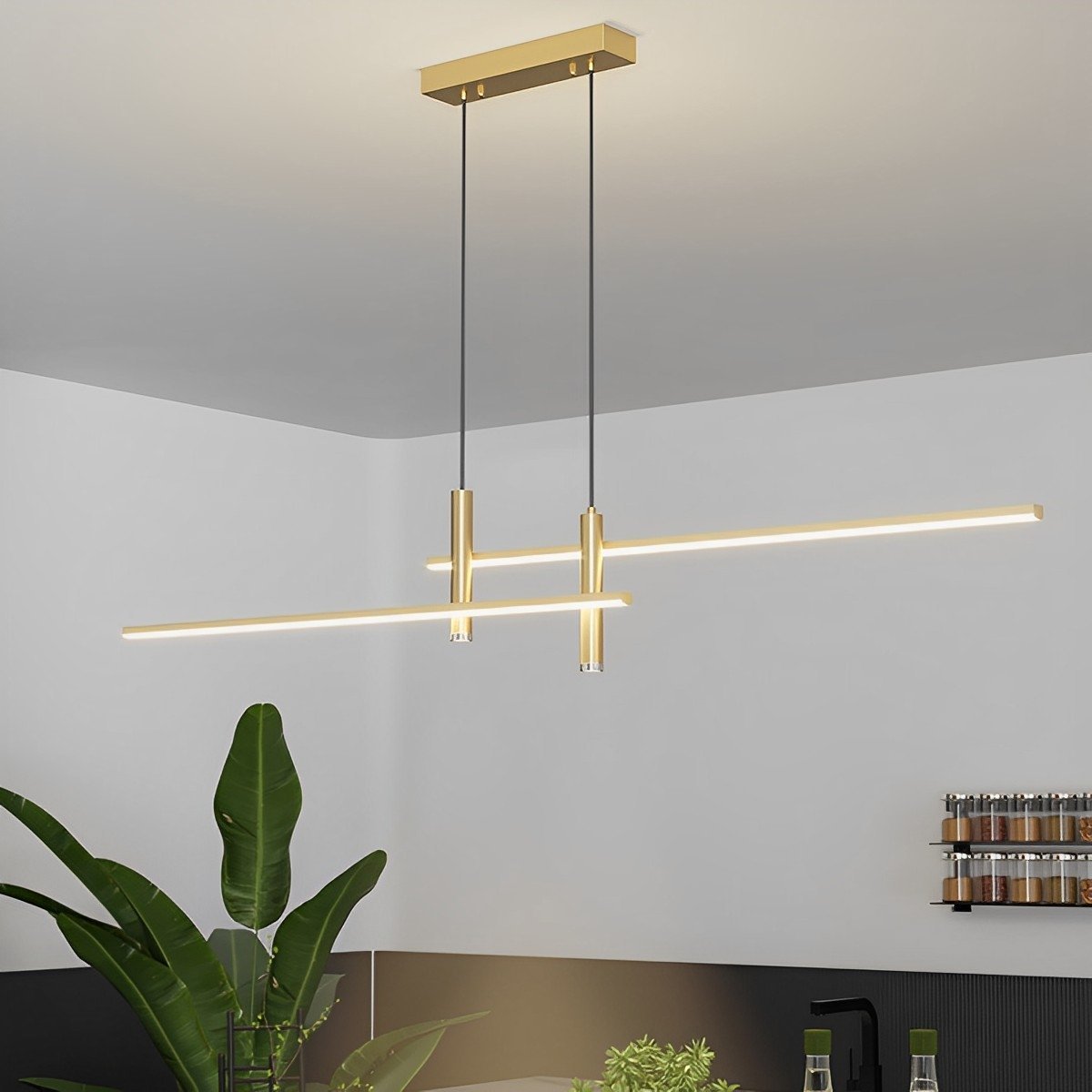 Luminaires suspendus LED longs modernes et minimalistes