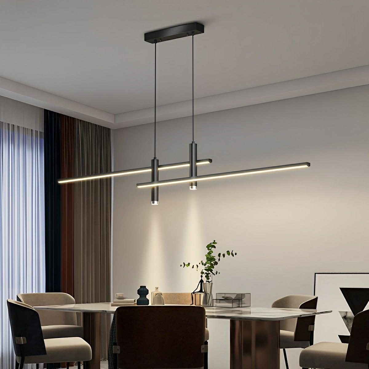 Luminaires suspendus LED longs modernes et minimalistes