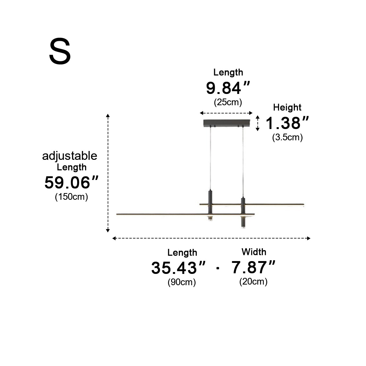 Luminaires suspendus LED longs modernes et minimalistes