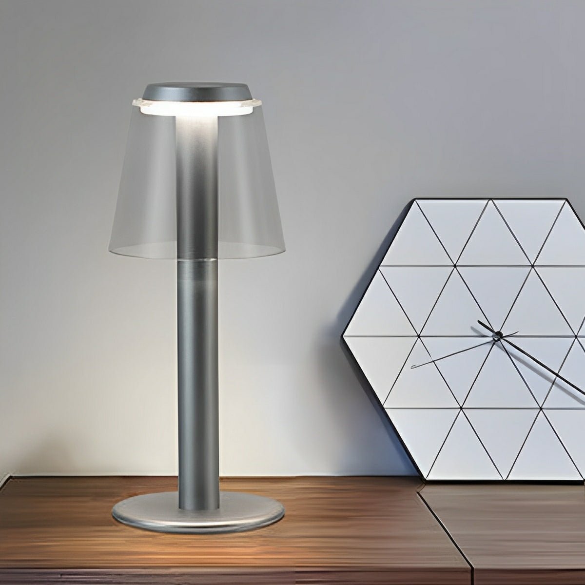 Lampe de table à LED moderne en forme de champignon avec variateur tactile