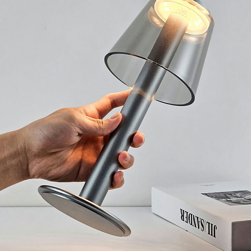Lampe de table à LED moderne en forme de champignon avec variateur tactile