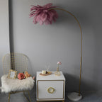 Lampe de sol LED ajustable en plumes d'autruche de style romantique moderne