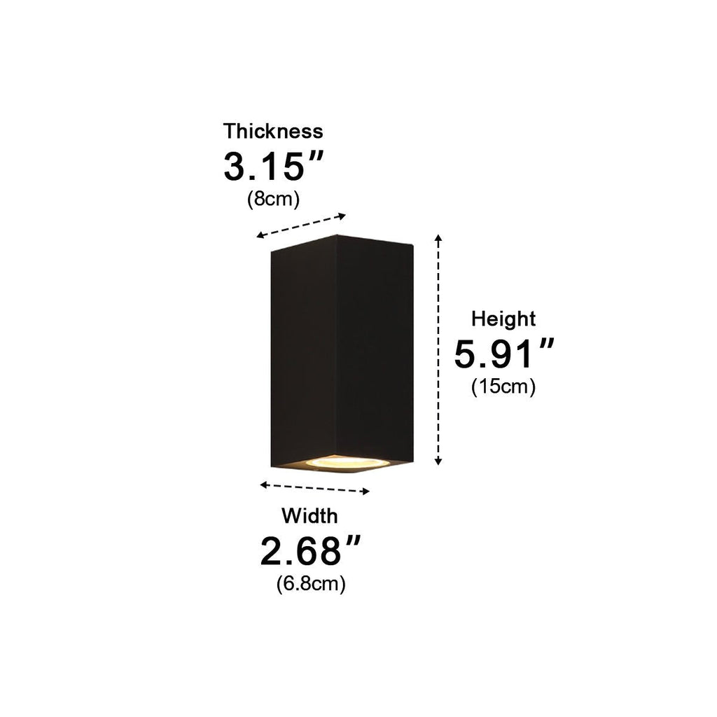 Laveur de Mur Étanche Double Lumière Carré Moderne pour Extérieur