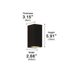 Laveur de Mur Étanche Double Lumière Carré Moderne pour Extérieur