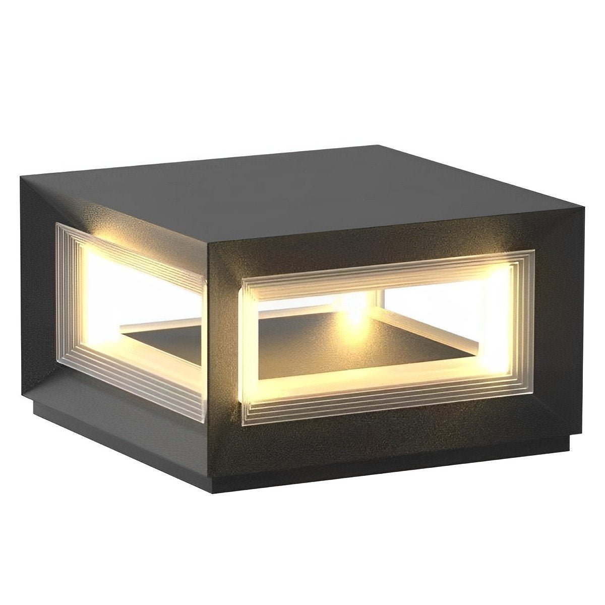 Luminaires de poteau extérieurs modernes rectangulaires en acier inoxydable étanches à LED
