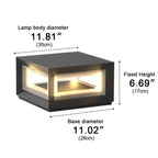 Luminaires de poteau extérieurs modernes rectangulaires en acier inoxydable étanches à LED