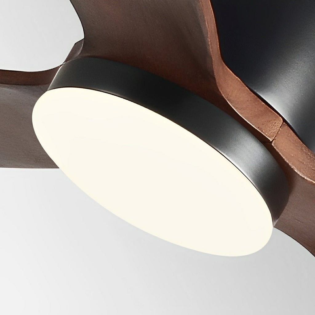 Ventilateur de plafond avec lumière à inversion 6 vitesses en bois moderne