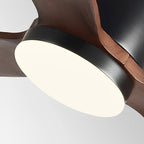 Ventilateur de plafond avec lumière à inversion 6 vitesses en bois moderne