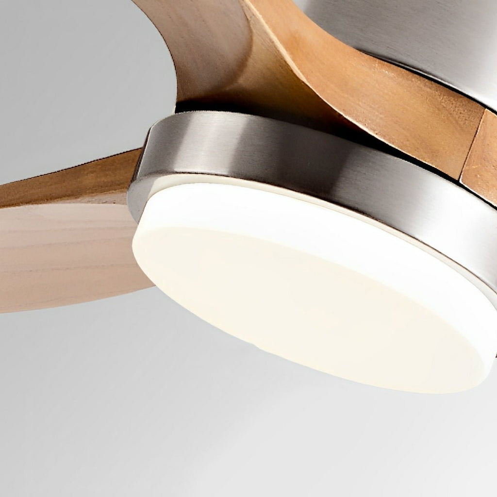 Ventilateur de plafond moderne en bois avec lumière et 6 vitesses inversibles