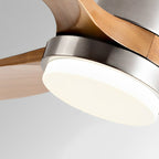 Ventilateur de plafond moderne en bois avec lumière et 6 vitesses inversibles