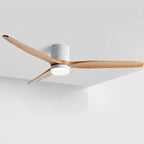 Ventilateur de plafond moderne en bois avec lumière et 6 vitesses inversibles