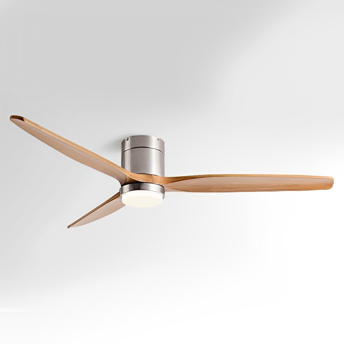 Ventilateur de plafond moderne en bois avec lumière et 6 vitesses inversibles