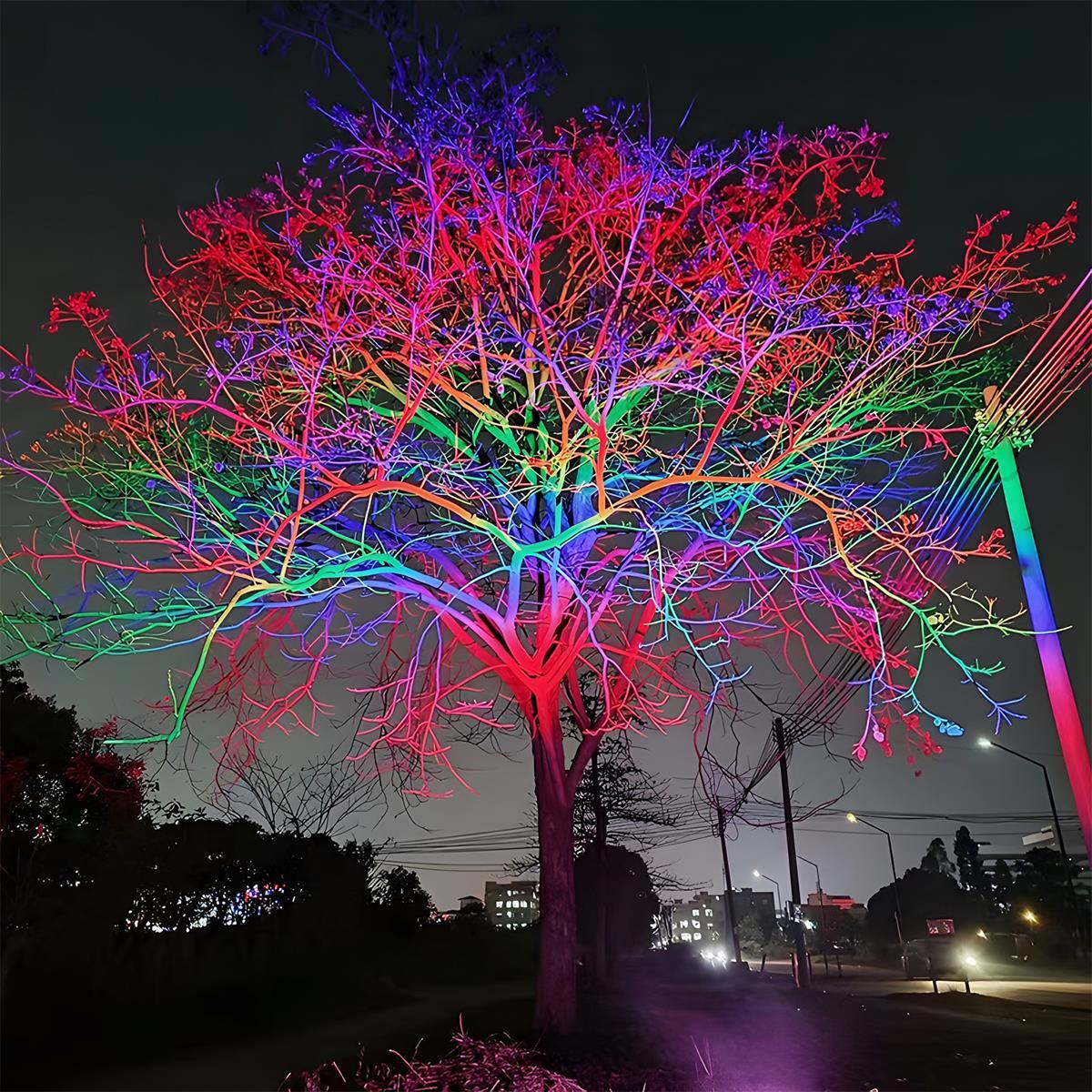 Projecteur LED RGB étanche extérieur pour éclairage de paysage et d'arbres polyvalent