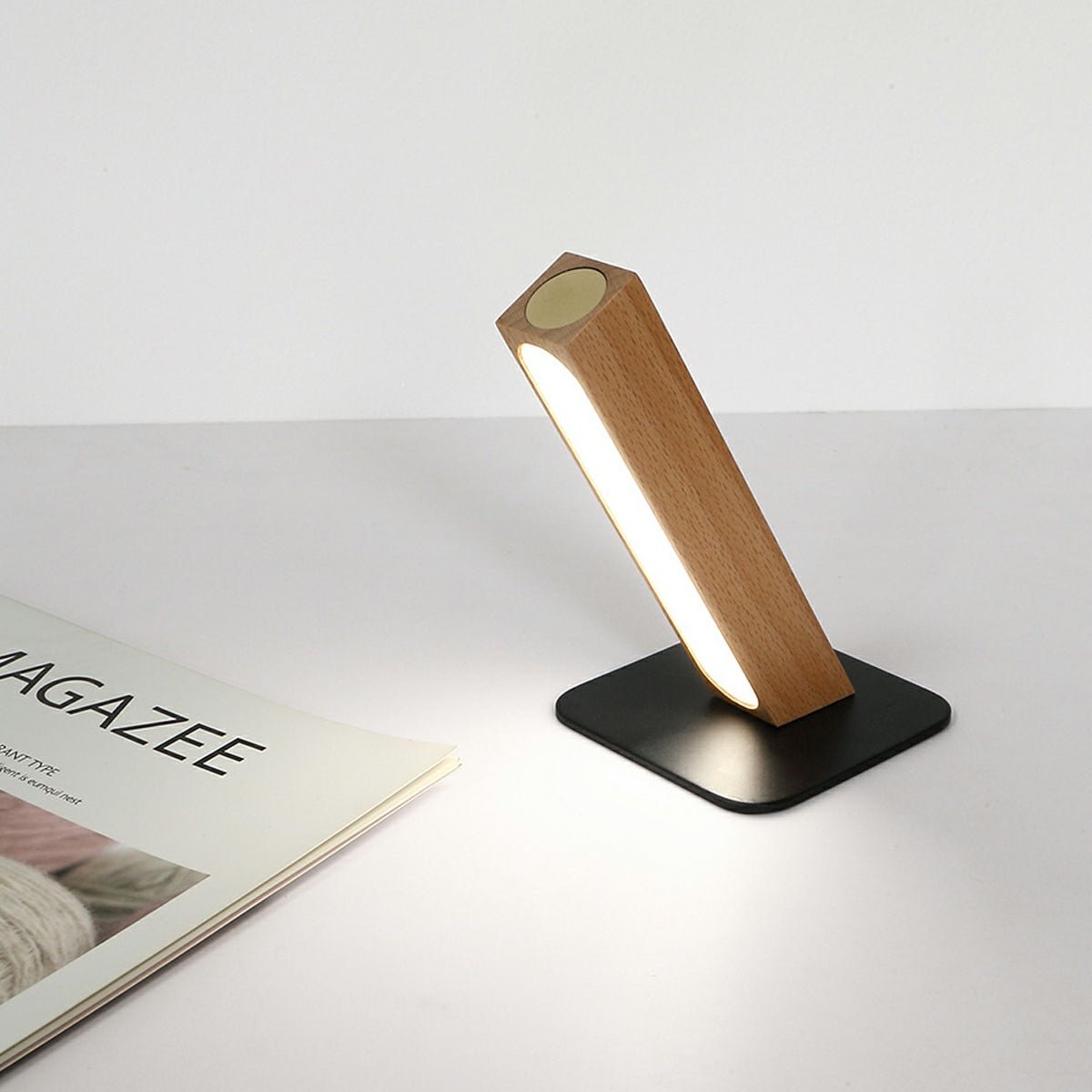 Lampe de Table en Bois à LED Dimmable Minimaliste Moderne