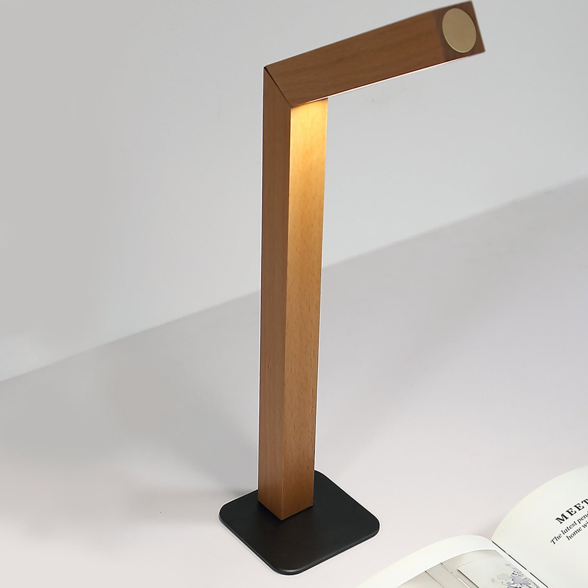 Lampe de Table en Bois à LED Dimmable Minimaliste Moderne