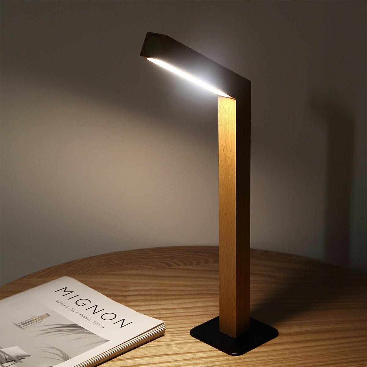 Lampe de Table en Bois à LED Dimmable Minimaliste Moderne