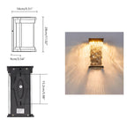 Lumières murales extérieures LED étanches en forme de rectangle avec vagues d'eau pour porche extérieur