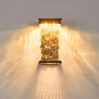 Lumières murales extérieures LED étanches en forme de rectangle avec vagues d'eau pour porche extérieur