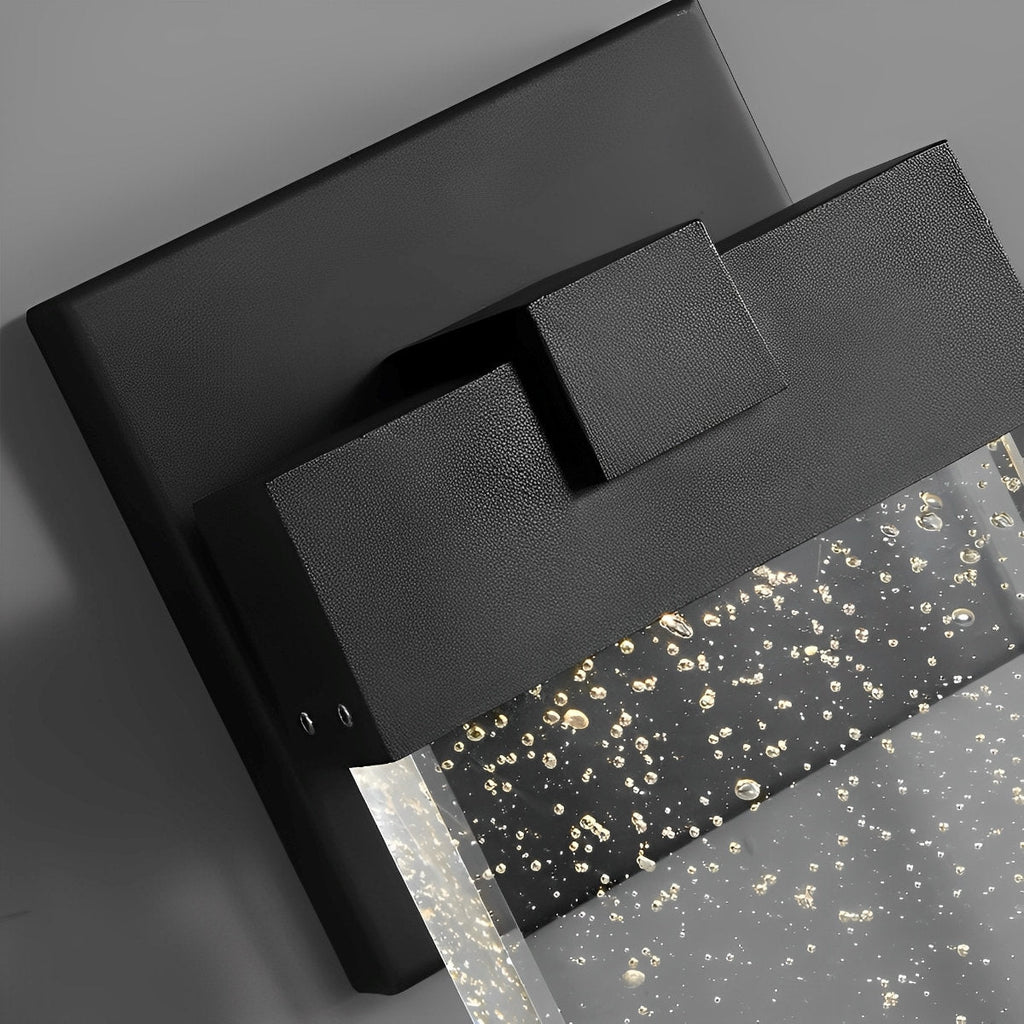 Applique Murale Moderne Étanche en Cristal à Bulles Rectangulaire LED