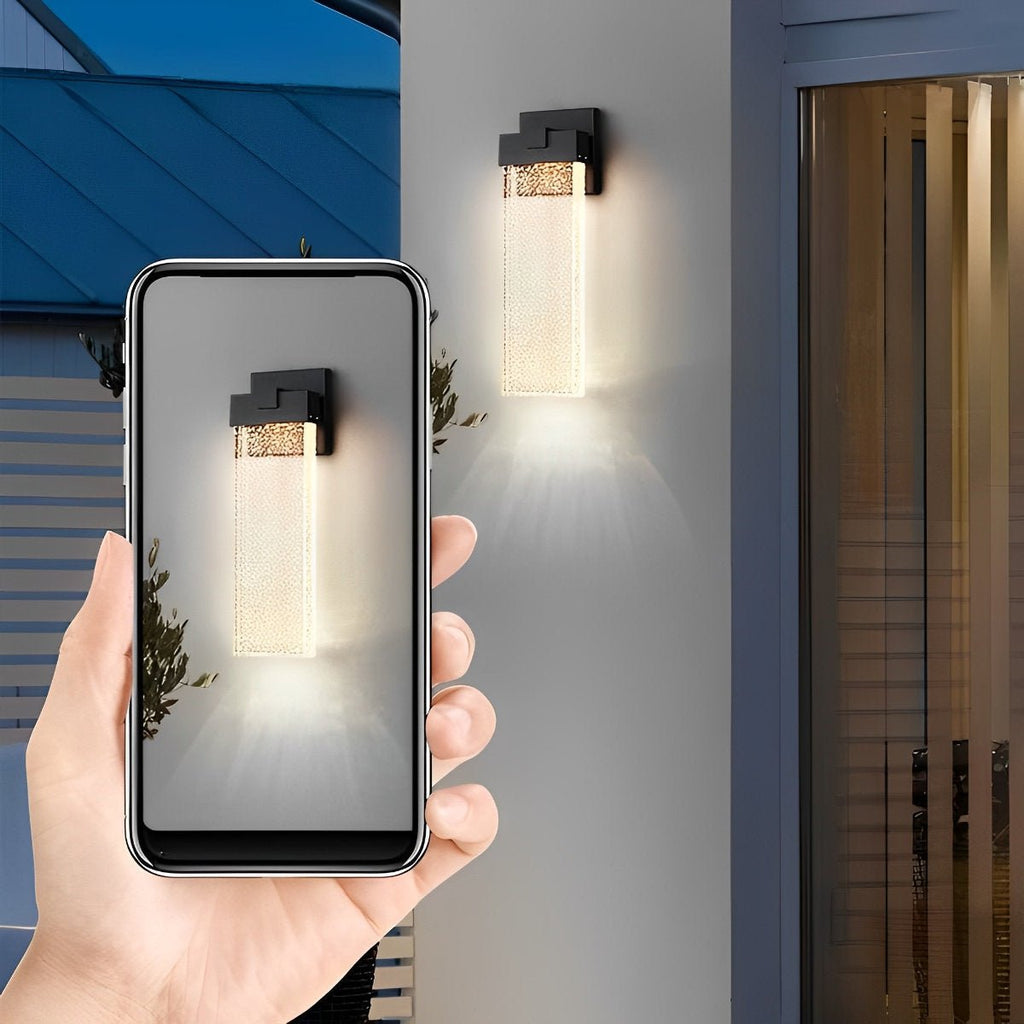 Applique Murale Moderne Étanche en Cristal à Bulles Rectangulaire LED