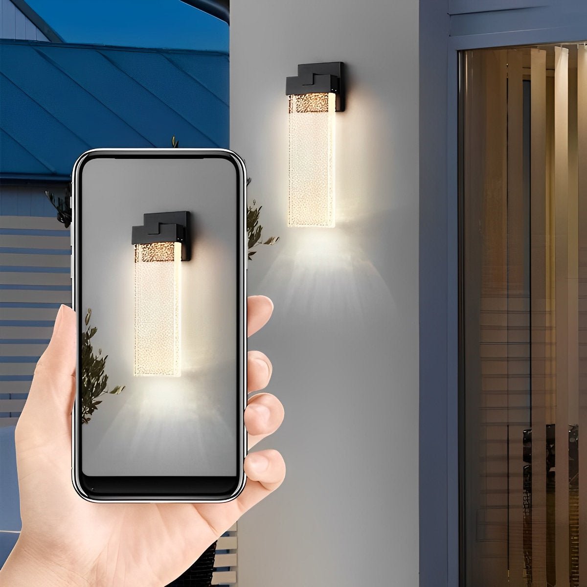 Applique Murale Moderne Étanche en Cristal à Bulles Rectangulaire LED