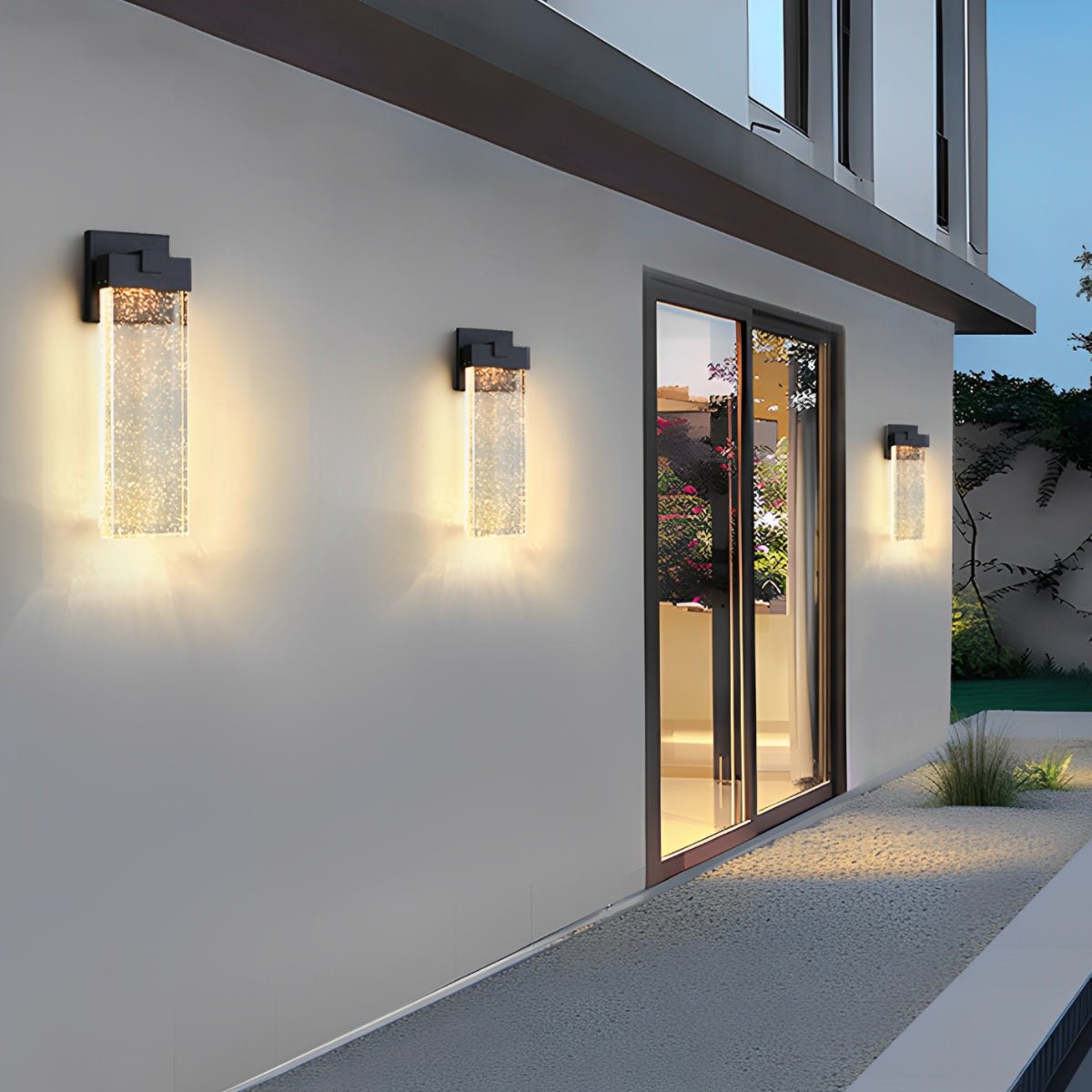 Applique Murale Moderne Étanche en Cristal à Bulles Rectangulaire LED