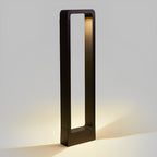 Lampe de Poteau Moderne Étanche à LED Noire en Cadre Rectangulaire