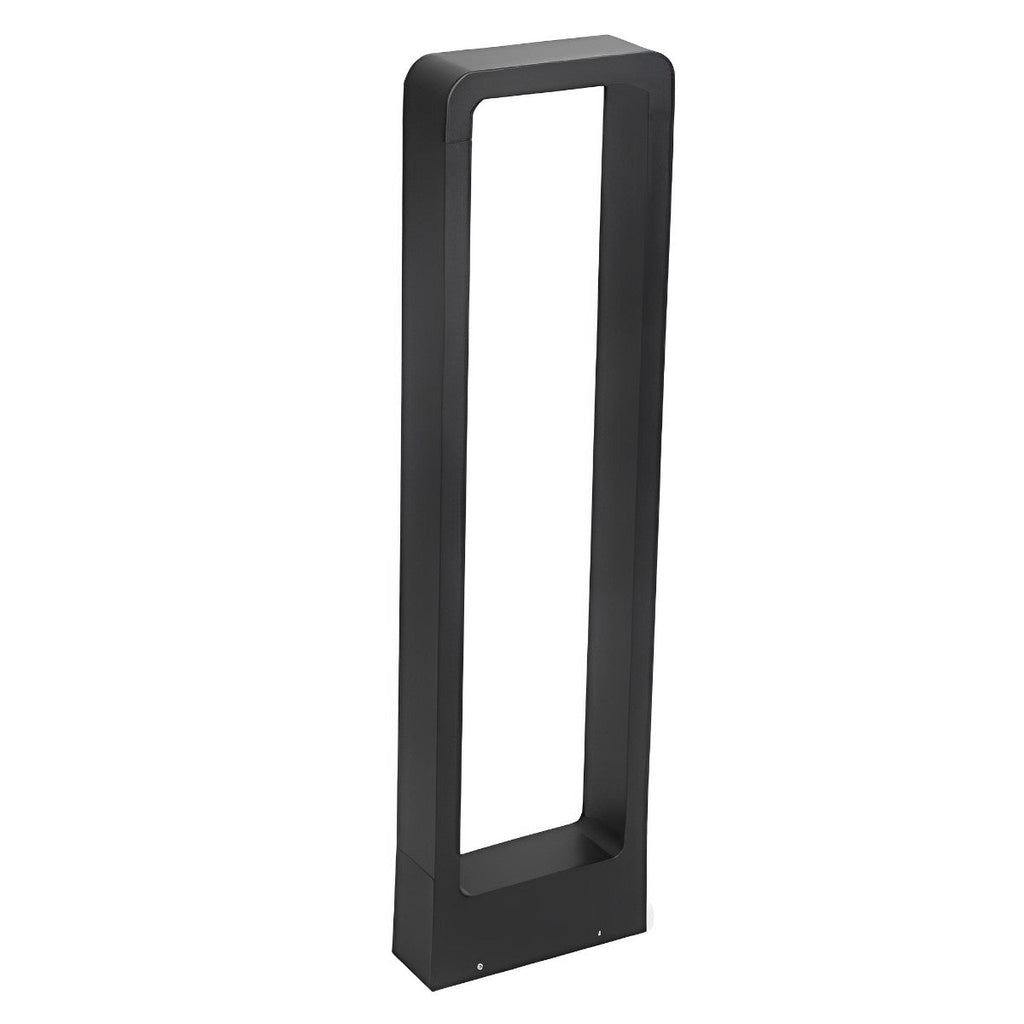 Lampe de Poteau Moderne Étanche à LED Noire en Cadre Rectangulaire