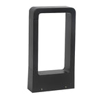 Lampe de Poteau Moderne Étanche à LED Noire en Cadre Rectangulaire
