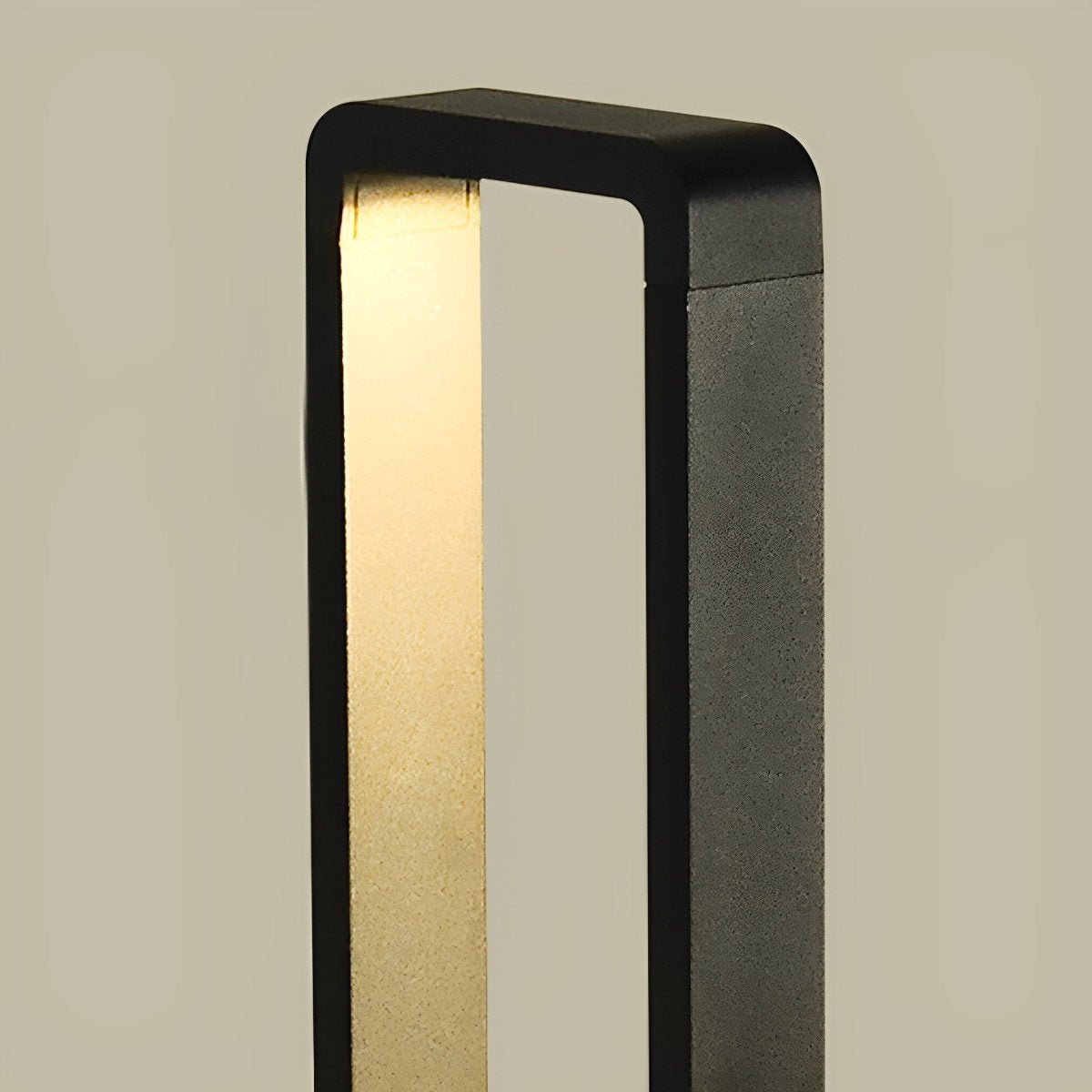 Lampe de Poteau Moderne Étanche à LED Noire en Cadre Rectangulaire