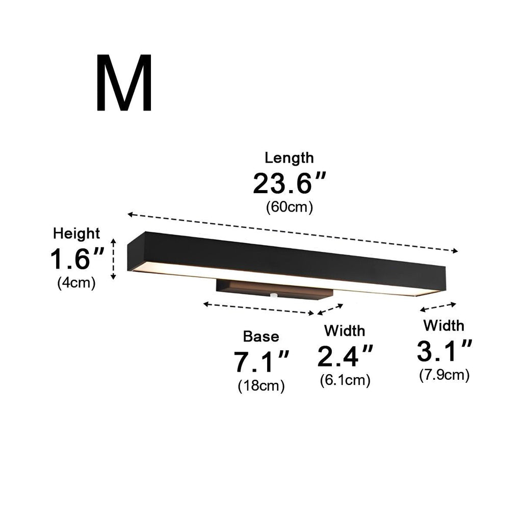 Applique Murale Moderne Noire Étanche avec Détecteur de Mouvement Minimaliste Rectangulaire