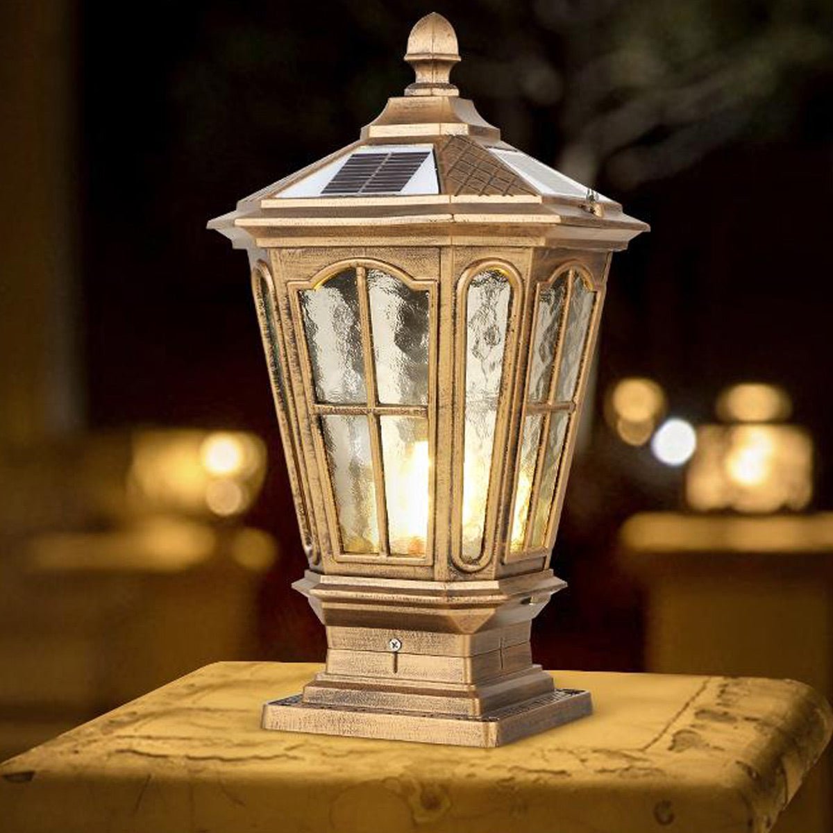 Lumières de Capuchon de Poteau de Clôture Étanches LED en Forme de Pavillon Rétro