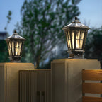 Lumières de Capuchon de Poteau de Clôture Étanches LED en Forme de Pavillon Rétro