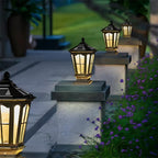 Lumières de Capuchon de Poteau de Clôture Étanches LED en Forme de Pavillon Rétro