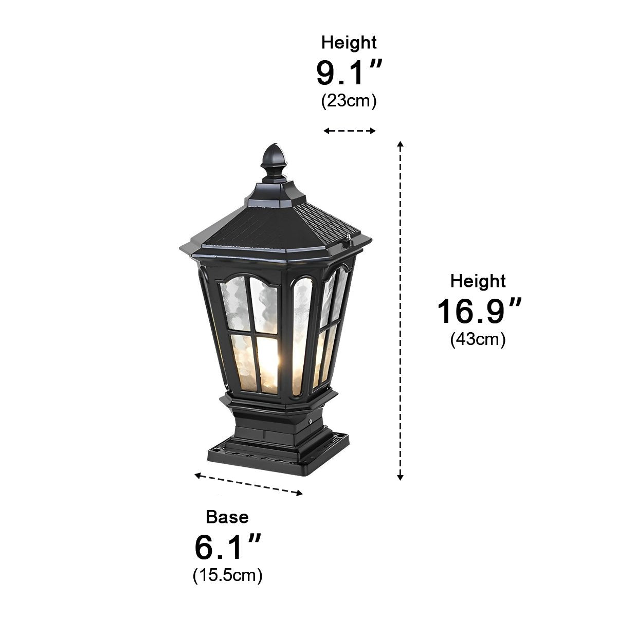 Lumières de Capuchon de Poteau de Clôture Étanches LED en Forme de Pavillon Rétro