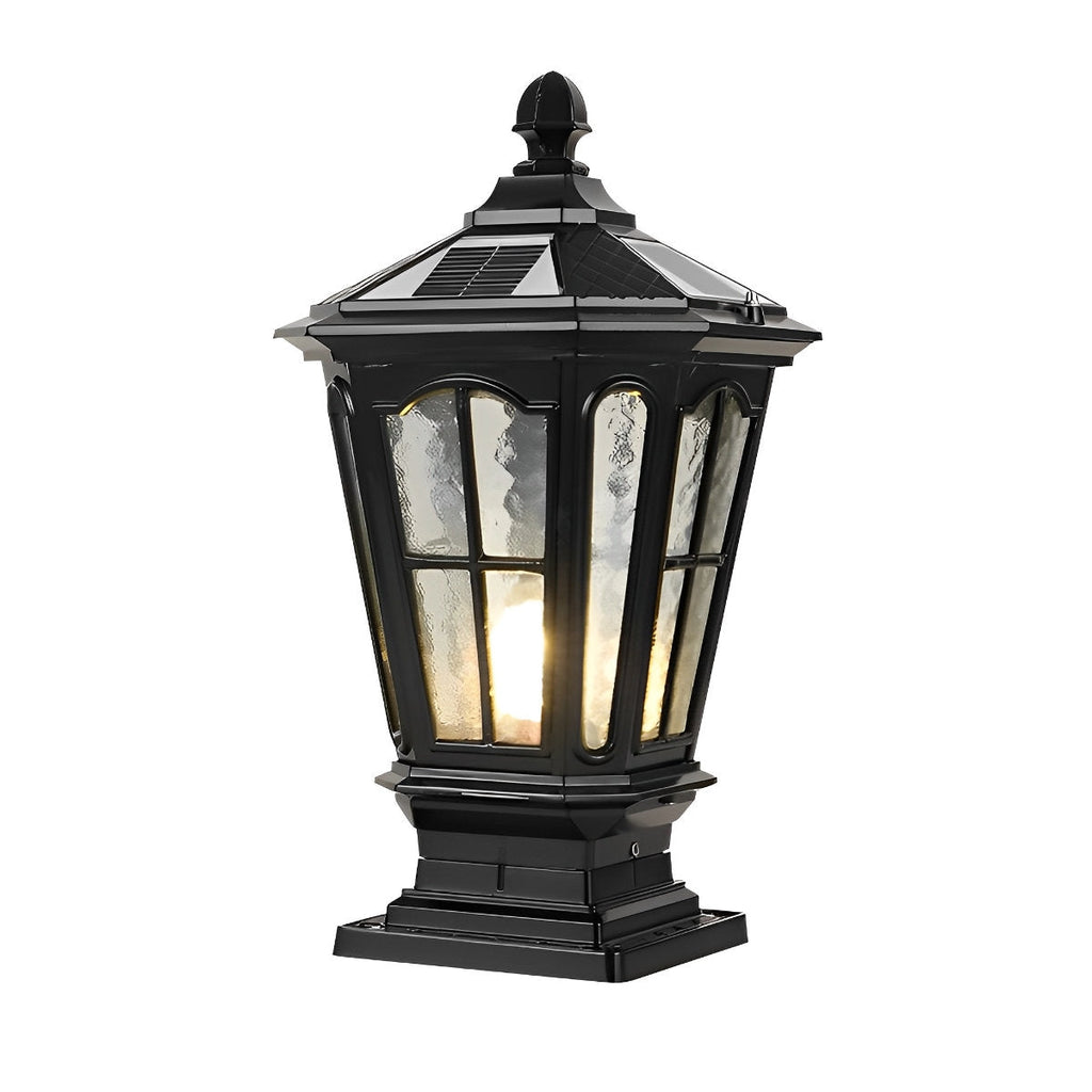 Lumières de Capuchon de Poteau de Clôture Étanches LED en Forme de Pavillon Rétro