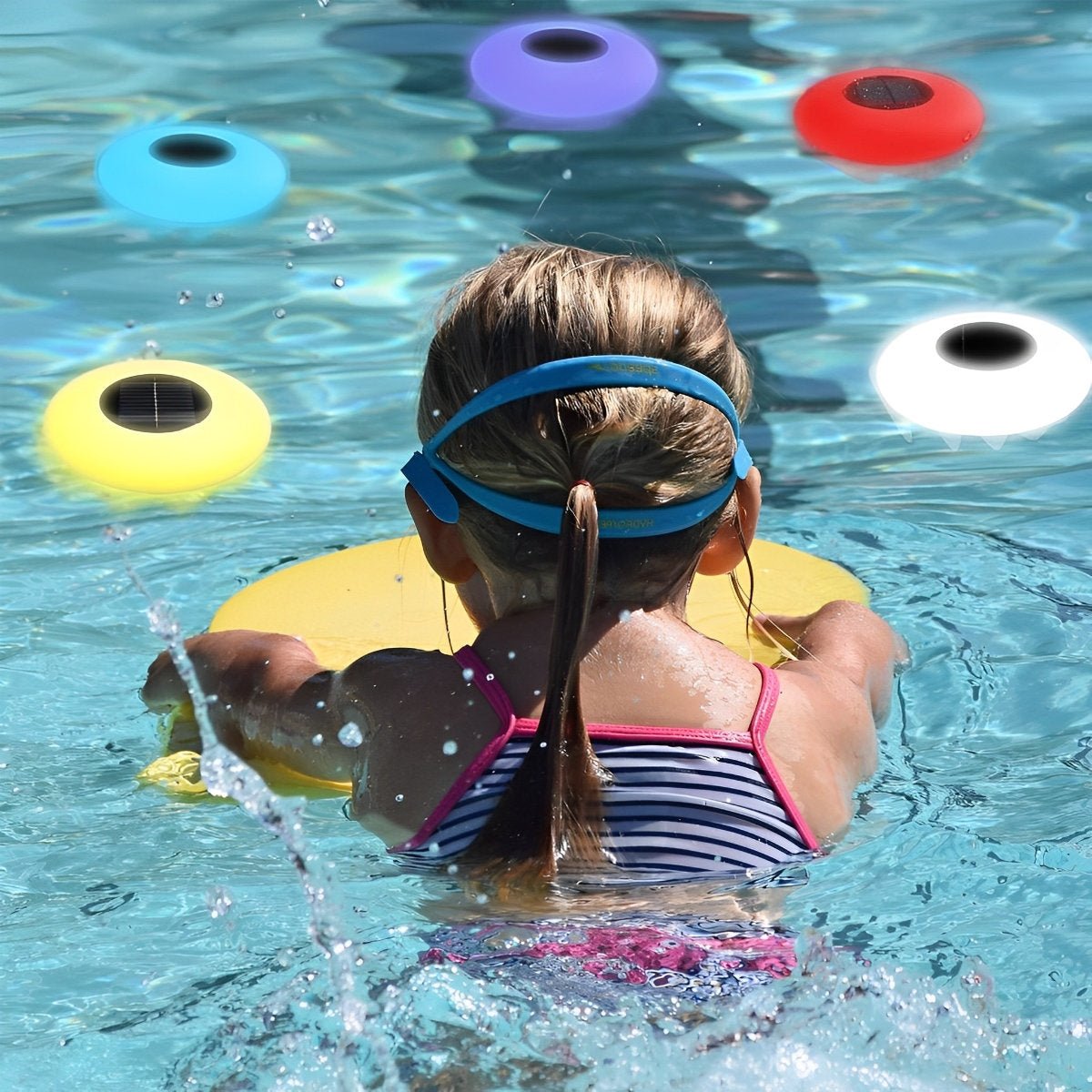 Lumières solaires modernes rondes RGB LED étanches pour l'extérieur, lumières de piscine, lampe flottante pour étang