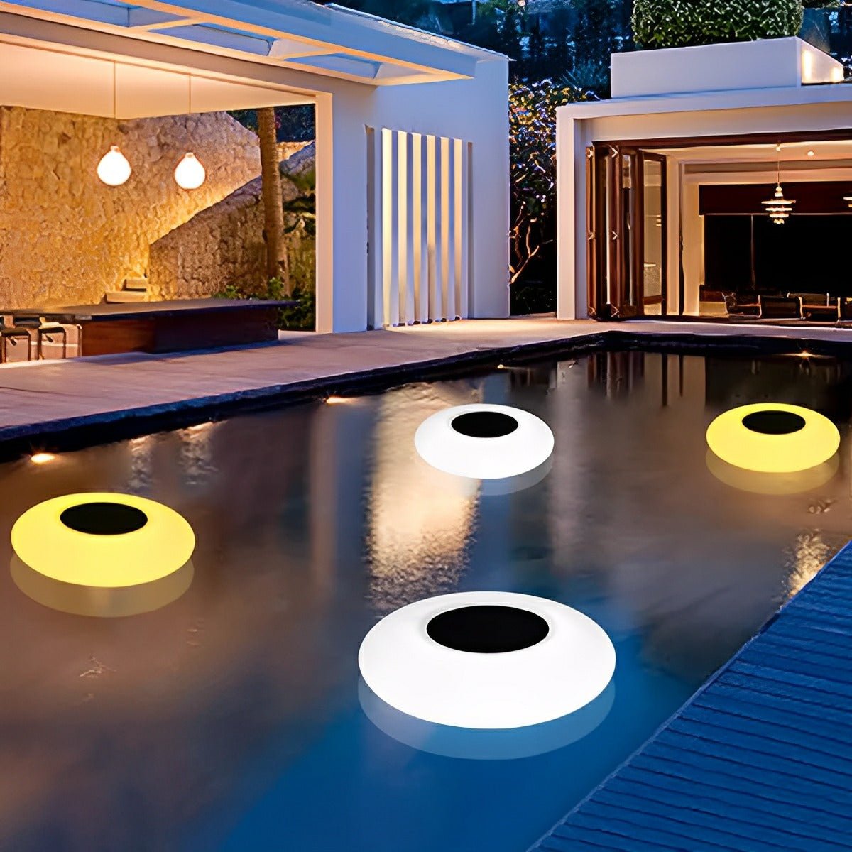 Lumières solaires modernes rondes RGB LED étanches pour l'extérieur, lumières de piscine, lampe flottante pour étang
