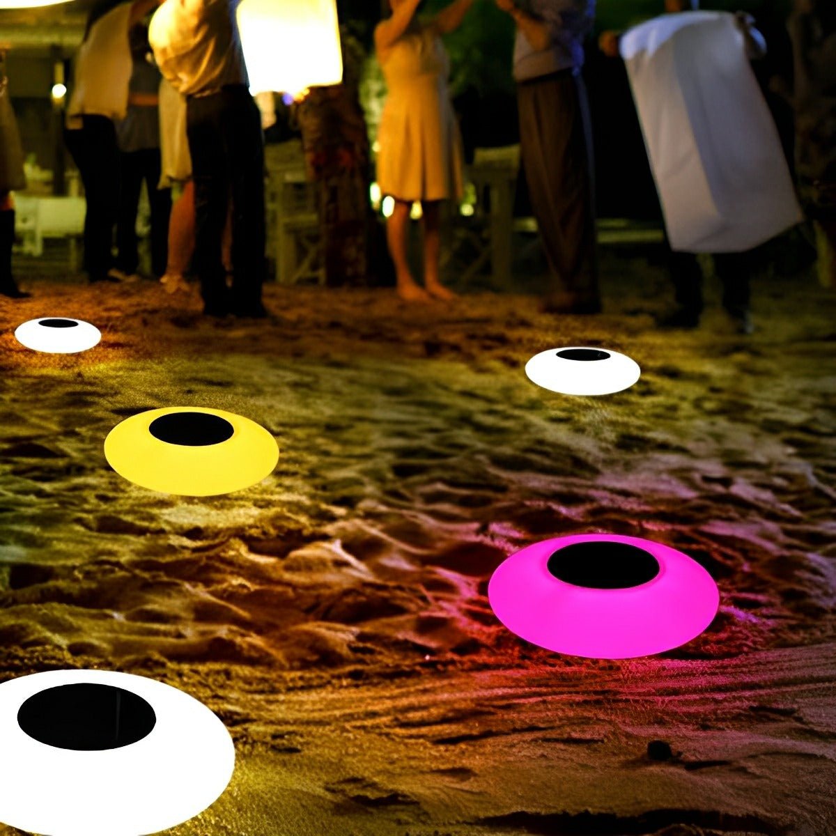 Lumières solaires modernes rondes RGB LED étanches pour l'extérieur, lumières de piscine, lampe flottante pour étang